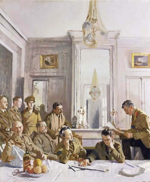 Sir William Orpen Some Members of the Allied Press Camp,with their Pres Officers Norge oil painting art